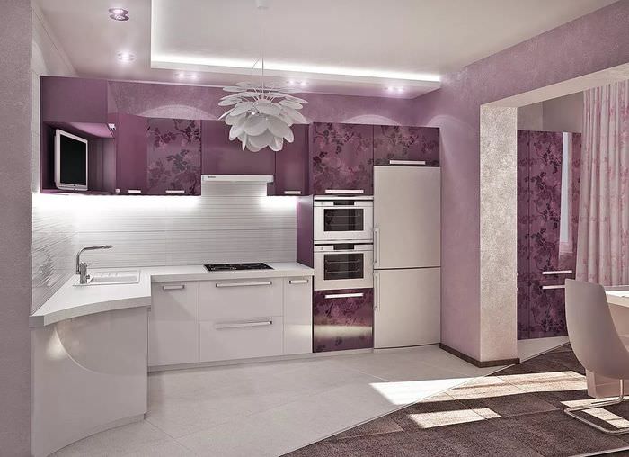 Кухня Сиреневого Цвета Фото Дизайн