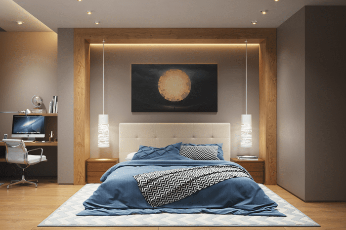 Идеи дизайна спальни 14 кв м