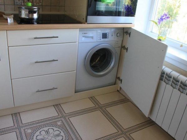 Кухня 5 метров с холодильником и стиральной машиной дизайн