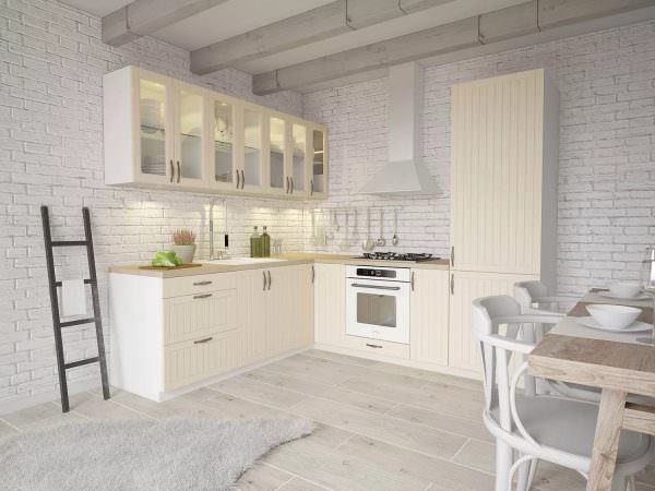 Белый цвет подойдет для маленькой кухни в скандинавском стиле и для большой студии он тоже будет уместен. 